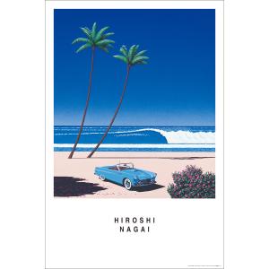永井博/BLUE CAR AND THE BEACH ポスター TX-1856 : ムー大陸 - 通販