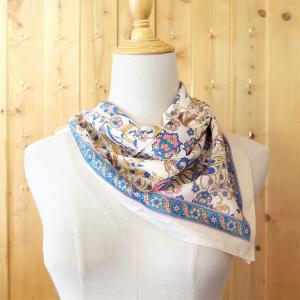 トルコ製 ブルサ シルク スカーフ エキゾチック 花柄 軽い おしゃれ