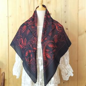 トルコ製 ブルサ シルク スカーフ エキゾチック 花柄 軽い おしゃれ