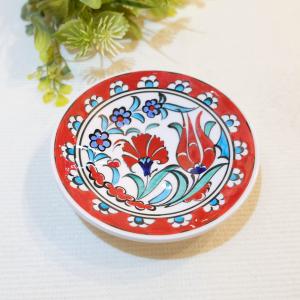 トルコ雑貨　トルコ陶器　キュタフア陶器　小皿　豆皿　ハンドメイド　インテリアNO87｜sendaiturcohandmade