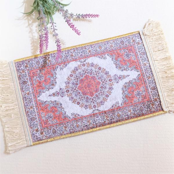 トルコ雑貨　ミニラグ　絨毯柄　エキゾチック　花瓶敷　マウスパット　ハンドメイド　インテリアNO6