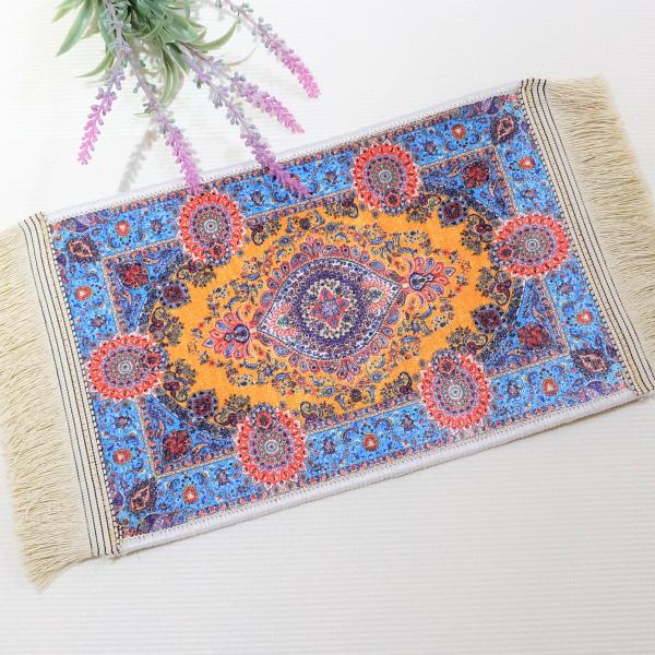 トルコ雑貨　ミニラグ　絨毯柄　エキゾチック　花瓶敷　マウスパット　ハンドメイド　インテリアNO14