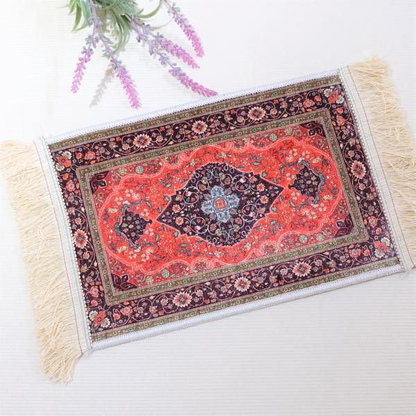 トルコ雑貨　ミニラグ　絨毯柄　エキゾチック　花瓶敷　マウスパット　ハンドメイド　インテリアNO15