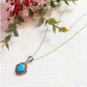 アクセサリー ターコイズ シルバーネックレス ペンダント プレゼント
