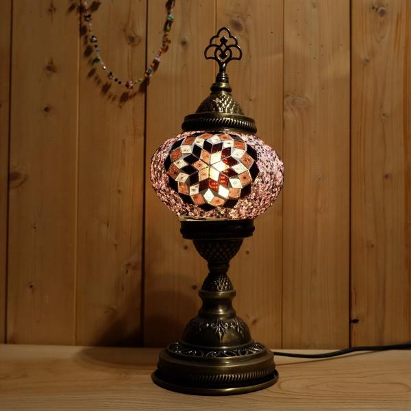 トルコ雑貨　トルコモザイクランプ　綺麗い　エキゾチック　小花　LED　スタンド型　プレゼントNO7
