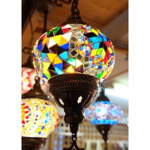 トルコ雑貨 吊り下げ トルコモザイクランプ 綺麗い エキゾチック LED