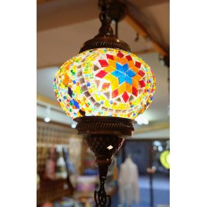 トルコ雑貨 吊り下げ トルコモザイクランプ 綺麗い エキゾチック LED
