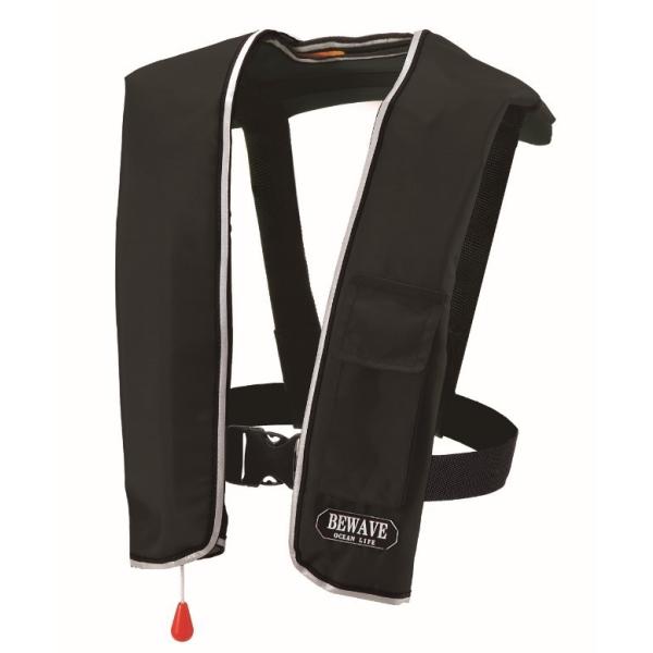 ライフジャケット 桜マーク タイプA 釣り 救命胴衣 ショルダータイプ LG-1 黒 自動膨張式 国...