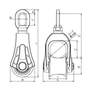 AK10051 浅野金属工業 吊ローラー PB...の詳細画像1