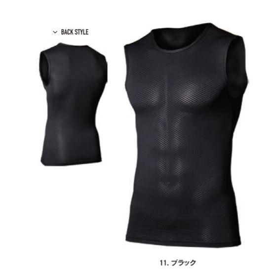 JW-520 11.ブラック  BTデュアル3Dファーストレイヤー  ノースリーブ クルーネックシャ...