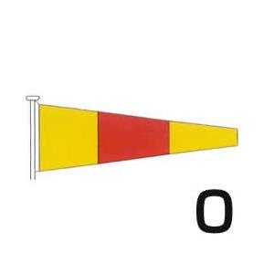 国際信号旗 数字旗 【0旗】 小型 55cm x 179cm トロピカル ばら売り