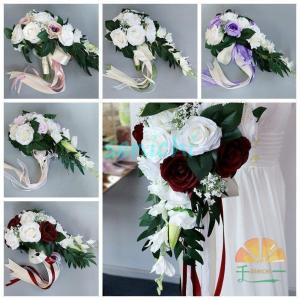 春色 ミモザ カラー 2023春婚 クラッチブーケ 前撮り 308 : 花とブーケ