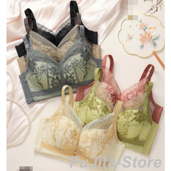 小さく見せるブラ ブラジャー ノンワイヤー フルカップ 着痩せブラ 着痩せ 脇肉 脇高 大きいサイズ...