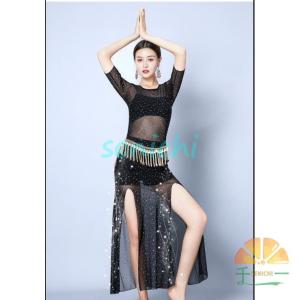 ベリーダンス 衣装 セットアップ レッスン着 キラキラ ラメ ストレッチ