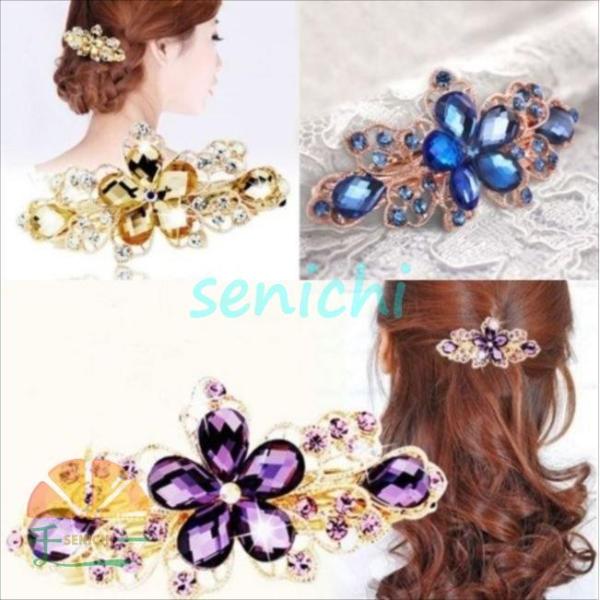 ヘッドドレス 髪飾り ヘアアクセサリー バレッタ レディース 髪留め 振袖 結婚式 フォーマル ブラ...