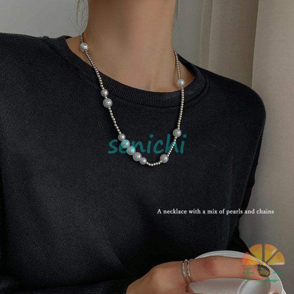 パールチェーン 2連ネックレス 新作