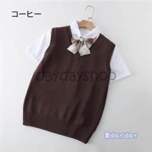 選べる12色!制服 入学式 Vネック ニットベ...の詳細画像3