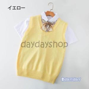 選べる12色!制服 入学式 Vネック ニットベ...の詳細画像4