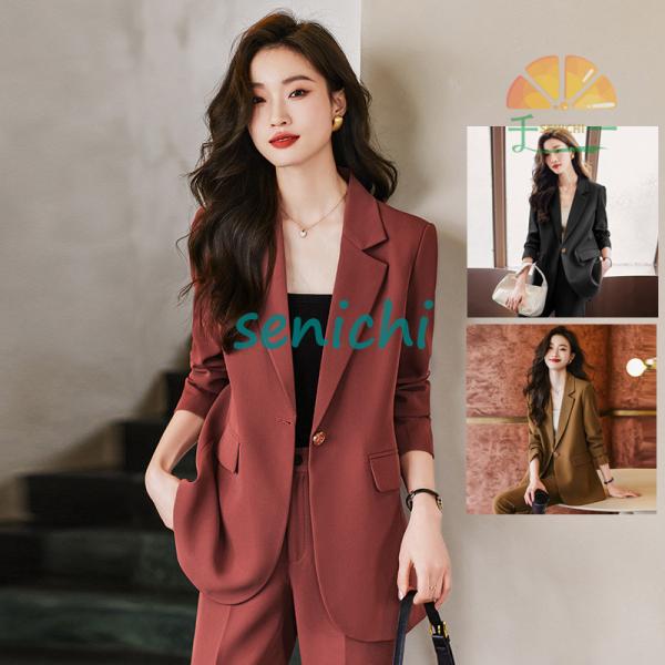 セットアップ レディース ワイドパンツ スーツジャケット 2点セット 無地 お洒落 上品 通勤 入学...