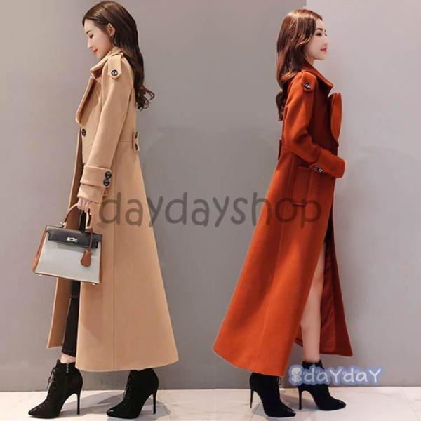 チェスターコート ロング丈 トレンチコート レディース 秋 冬 ラシャ コート アウター 着痩せ お...