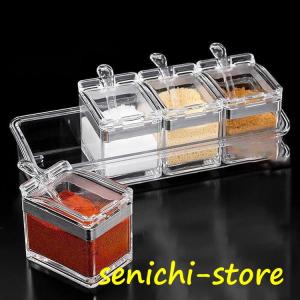 調味料入れ 調味料容器 ストッカー 収納ケース キッチン収納 セット 保存容器 スパイスボトル　塩 胡椒 香辛料 砂糖 醤油｜senichi