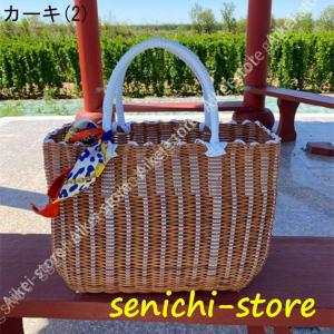手提げバッグ かご収納 持ち手 ピクニック バ...の詳細画像2
