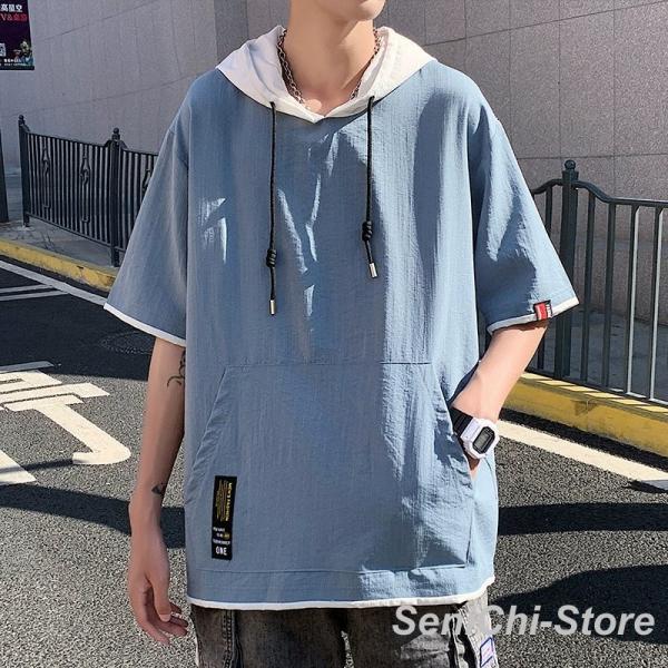 半袖パーカー メンズ 夏服 プルオーバー フード付き 冷感 トップス カジュアル 無地 夏サマー 薄...