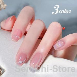 ネイルチップ ショート シール 花柄 パール キラキラ 厚手 かわいい 24枚入り グミシール付き つけ爪 ショートオーバル 着脱簡単 ファッション