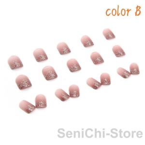 ネイルチップ ショート シール 花柄 パール ...の詳細画像5