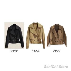 トレンチコート ショート丈 レディース 秋 ア...の詳細画像5