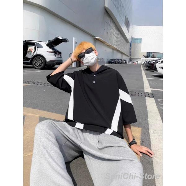 パーカー フード付き 半袖パーカー メンズ 七分袖 ゆったり カジュアル パーカ トップス 肌触り ...