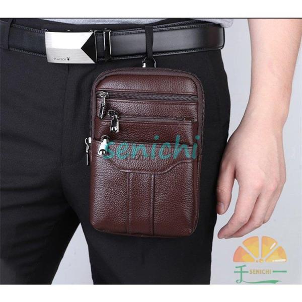 ウエストポーチ メンズウエスト ベルトバッグ ショルダーバッグ PU  ウォーキング ランニング 登...