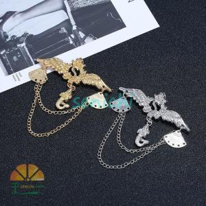 ブローチ スーツブローチ アクセサリー チェーン クロス 十字架 ライン