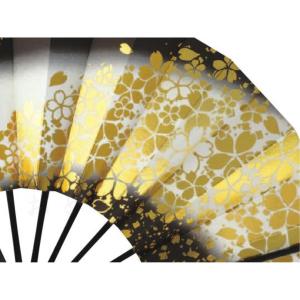 舞扇子 桜柄 黒 箱なしの詳細画像4