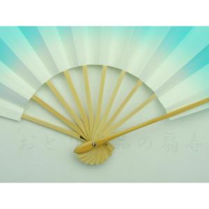 舞扇子 あけぼの ぼかし 白竹 ブルー 箱なしの詳細画像2