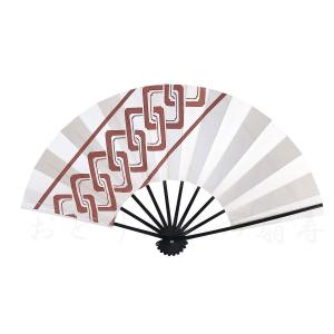 舞扇子 日本舞踊・踊り用 29cm 二羽鶴、金地、手書き 黒塗骨 箱付き