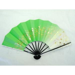 舞扇子 踊り扇子 29cm 天の川 緑 日本製、京扇子 箱なし