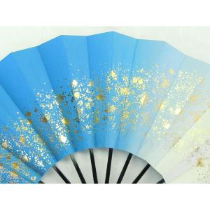 舞扇子 天の川 群青 京扇子 箱なしの詳細画像1