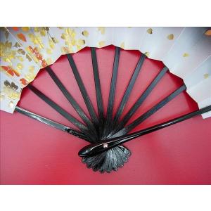 舞扇子 日本舞踊、踊り用 29cm 黒・金箔 ...の詳細画像2