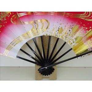 舞扇子 日本舞踊、踊り用 29cm 赤 金 流...の詳細画像2