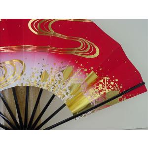 舞扇子 日本舞踊、踊り用 29cm 赤 金 流...の詳細画像4