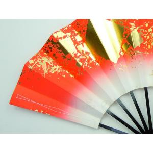 舞扇子 色紙ちらし 赤 京扇子 箱なしの詳細画像3