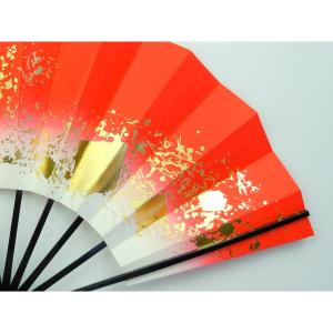 舞扇子 色紙ちらし 赤 京扇子 箱なしの詳細画像4