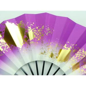 舞扇子 色紙ちらし 紫 京扇子 箱なしの詳細画像1