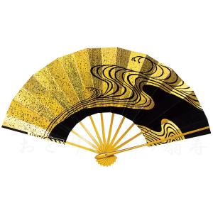 舞扇子 日本舞踊、踊り用 29cm 金ホロ箔、黒 金ラメ塗骨