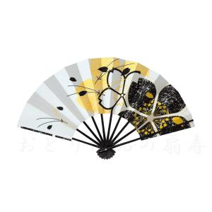 舞扇子 日本舞踊、踊り用 29cm 桜柄 黒 黒塗骨 日本製、京扇子