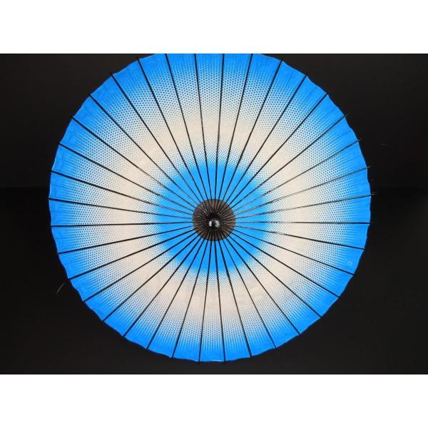 舞踊傘 紙傘 尺四寸 継柄 B 網点ボカシ 水色