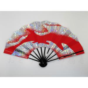 舞扇子 日本舞踊、踊り用 29cm 赤 金 流水 松葉 小石 竹-1328 黒塗骨