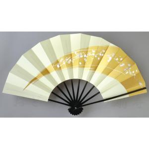 ⑪【美品】日本舞踊　踊り　練習　舞台　扇子舞扇（箱無し）クリーム色、ゴールド 舞扇子 舞踊 扇子 化粧箱入り 舞扇 踊り 祭り 日本舞踊 日舞