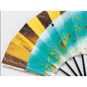 舞扇子 日本舞踊、踊り用 29cm 緑、金箔 ...の詳細画像3